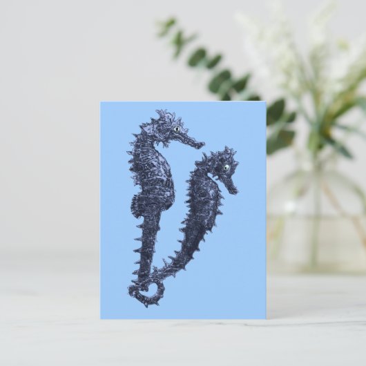 Dance of the Seapaarden (Blue) Briefkaart (Staand voorkant)