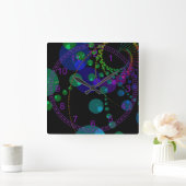 Dance of the Spheres II - Abstracte kosmische indi Vierkante Klok (Huis)