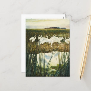 Dance of the Whooping Cranes van N.C. Wyeth Feestdagenkaart