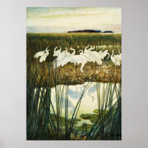 Dance of the Whooping Cranes van N.C. Wyeth Poster