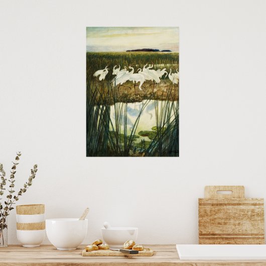 Dance of the Whooping Cranes van N.C. Wyeth Poster (Keuken)