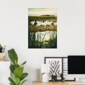 Dance of the Whooping Cranes van N.C. Wyeth Poster (Thuiskantoor)