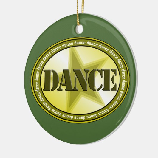 Dance Oval - Green Keramisch Ornament (Links)