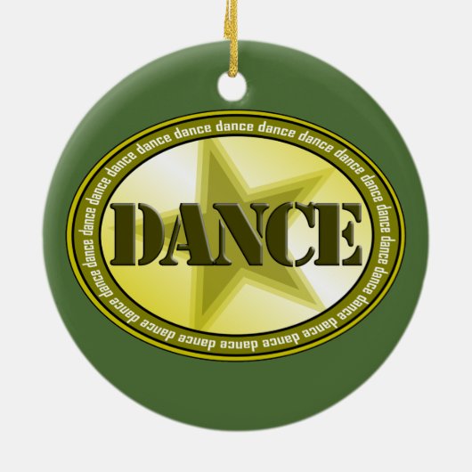 Dance Oval - Green Keramisch Ornament (Achterkant)