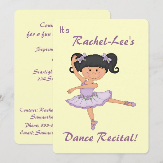 Dance Overweging-Ballerina Kaart (Voorkant / Achterkant)