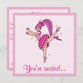 Dance Overweging Ballet: Ballerina met Bow Kaart (Voorkant / Achterkant)