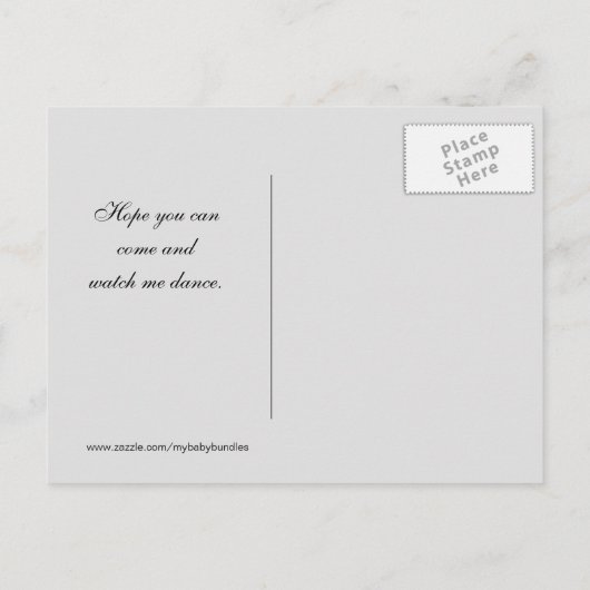 Dance Overweging Briefkaart Uitnodiging (Achterkant)