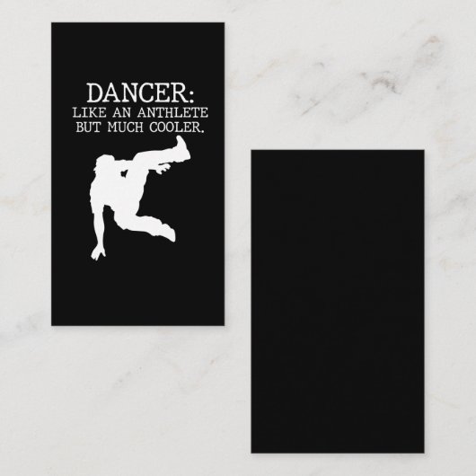 Dance Overweging Dancer Afstuderen Cool Dancing Bo Visitekaartje (Voorkant / Achterkant)