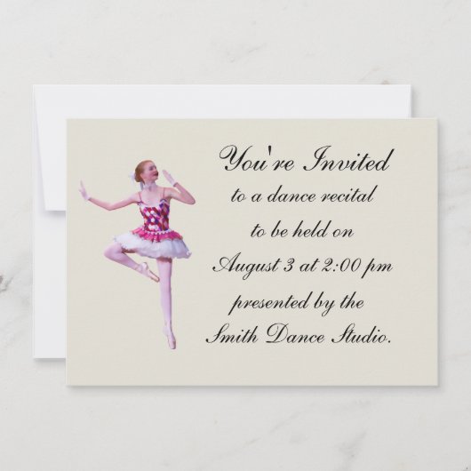 Dance Overweging Invitation, Ballerina,  Kaart (Voorkant)