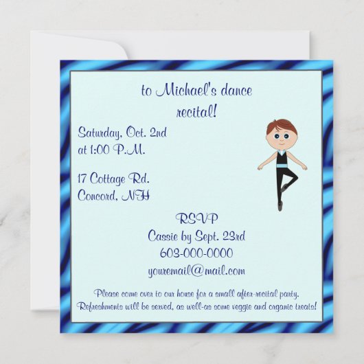 Dance Overweging met Boy Dancer Kaart (Achterkant)