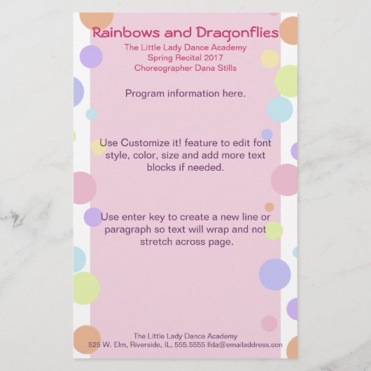 Dance Overweging Programme (Achterkant)