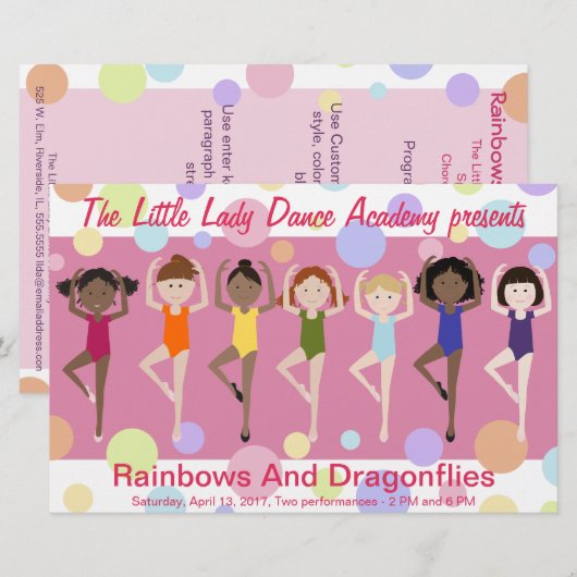 Dance Overweging Programme (Voorkant / Achterkant)