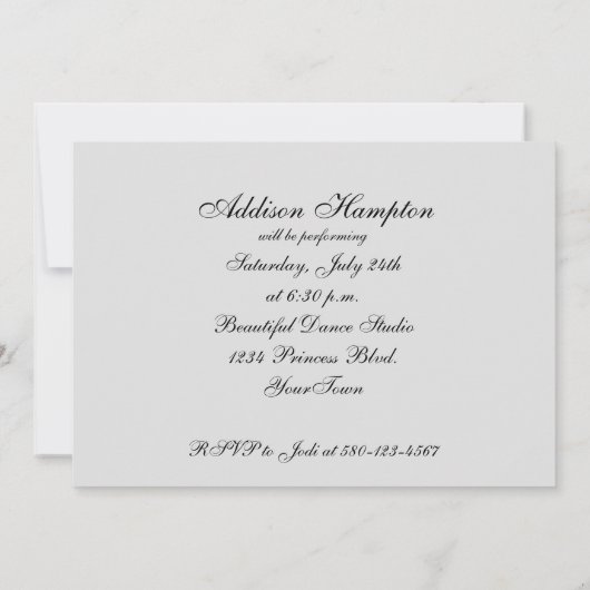 Dance Overweging Uitnodiging (Achterkant)