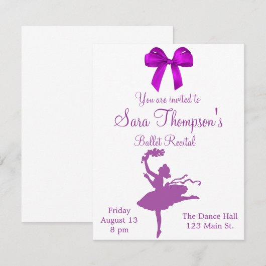 Dance Overweging Uitnodiging (Voorkant / Achterkant)