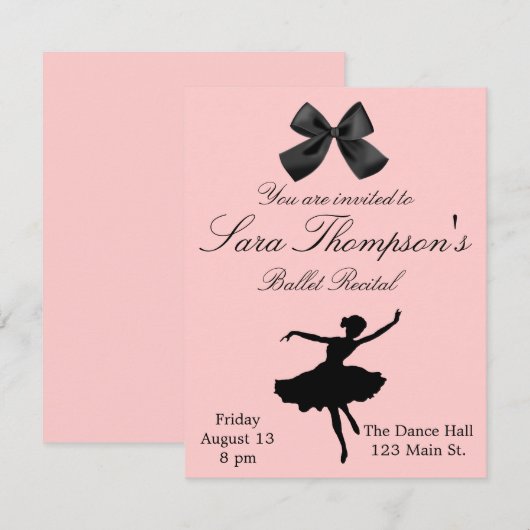 Dance Overweging Uitnodiging (Voorkant / Achterkant)