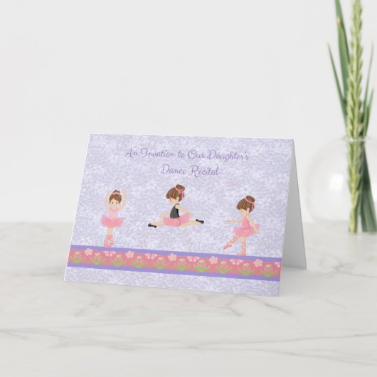 Dance Overweging Uitnodiging Ballerina Girl (Voorkant)