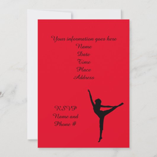 Dance Overweging-uitnodiging Kaart (Achterkant)