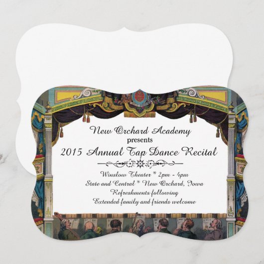 Dance Overweging  uitnodiging voor theater (Voorkant / Achterkant)