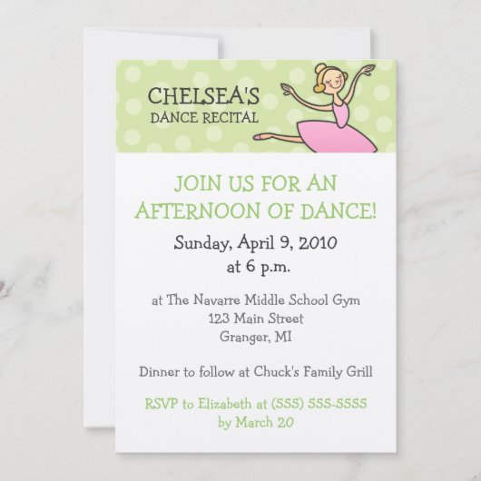 Dance Overweging Uitnodigingen (Voorkant)