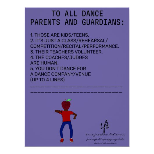 Dance Parent Herinder Apple Peri Perfect Poster (Voorkant)