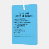 Dance Parent Herinder Apple Sky Blue Metalen Ornament (Voorkant links)