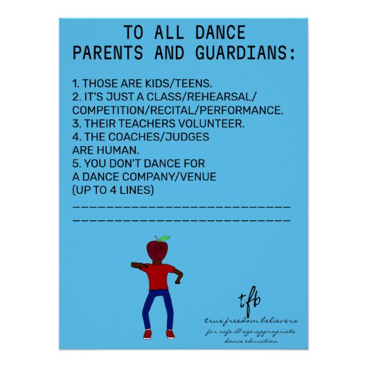Dance Parent Herinder Apple Sky Blue Perfect Poster (Voorkant)