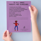 Dance Parent Reminder Apple Lavender Flyer (Hand)