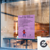 Dance Parent Reminder Apple Lavender Raamsticker (Cafe Raam)