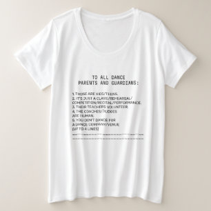 Dance Parent Reminder Banana Grote Maat T-shirt
