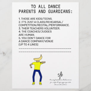 Dance Parent Reminder Banana Limoen Flyer