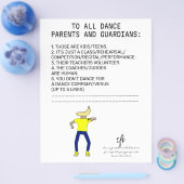 Dance Parent Reminder Banana Limoen Flyer (Enkel)