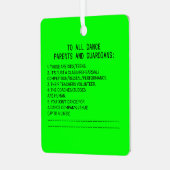 Dance Parent Reminder Banana Limoen Metalen Ornament (Voorkant links)