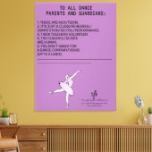 Dance Parent Reminder Sheep Lavender Canvas Afdruk (Insitu (Woonkamer))
