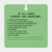 Dance Parent Reminder Sheep Sage Metalen Ornament (Voorkant)