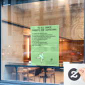 Dance Parent Reminder Sheep Sage Raamsticker (Cafe Raam)
