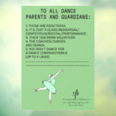 Dance Parent Reminder Sheep Sage Raamsticker (Vel 3)