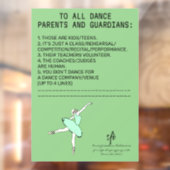 Dance Parent Reminder Sheep Sage Raamsticker (Vel 2)