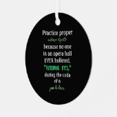Dance Parents Audience Etiquette Green Metalen Ornament (Voorkant links)