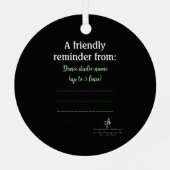 Dance Parents Audience Etiquette Green Metalen Ornament (Achterkant)