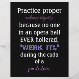 Dance Parents Audience Etiquette Lavender Flyer