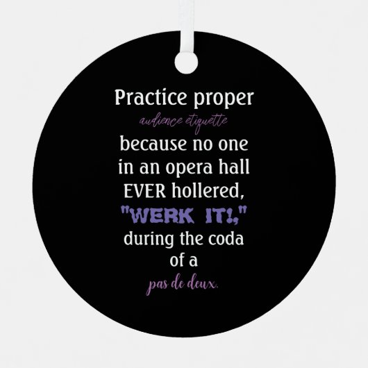 Dance Parents Audience Etiquette Lavender Metalen Ornament (Voorkant)