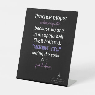 Dance Parents Audience Etiquette Lavender Reclamebord Met Voetstuk