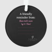 Dance Parents Audience Etiquette Pink Acryllic Ornament (achterkant)