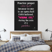 Dance Parents Audience Etiquette Pink Canvas Afdruk (Insitu (Slaapkamer))