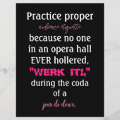 Dance Parents Audience Etiquette Pink Flyer (Voorkant)