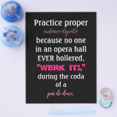 Dance Parents Audience Etiquette Pink Flyer (Enkel)