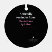 Dance Parents Audience Etiquette Pink Metalen Ornament (Achterkant)
