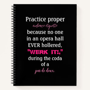 Dance Parents Audience Etiquette Pink Notitieboek