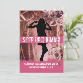 Dance Party Bat Mitzvah Uitnodiging (Staand voorkant)