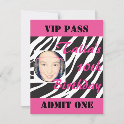 Dance Party Birthday Invitation - VIP Event Pass Kaart (Voorkant)